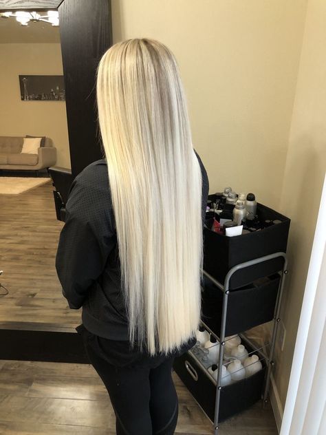 #hair #blondehair #longhair Blonde Long Hair Extensions, Long Blonde Extensions, Blonde Hair With Extensions, Long Blonde Hair Extensions, Long Straight Blonde Hair, Long Blonde Straight Hair, Blond Bombshell, Hair Extensions Blonde, Perfect Blonde Hair