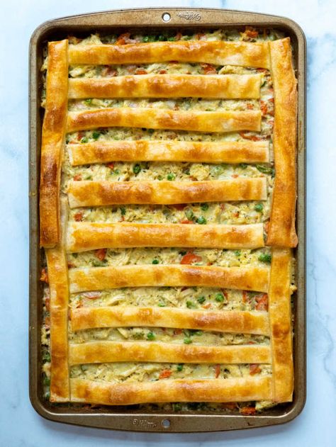 Chicken Pot Pie In Muffin Pan, Chicken Pot Pie 9x13 Pan, Sheet Pan Chicken Pot Pie, Pan Chicken Pot Pie, Chicken Pot Pie Casserole Phyllo, Chicken Pot Pie Noodle Skillet 12 Tomatoes, Chicken Pot Pie Top Crust Only, Sheet Meals, Creamed Peas