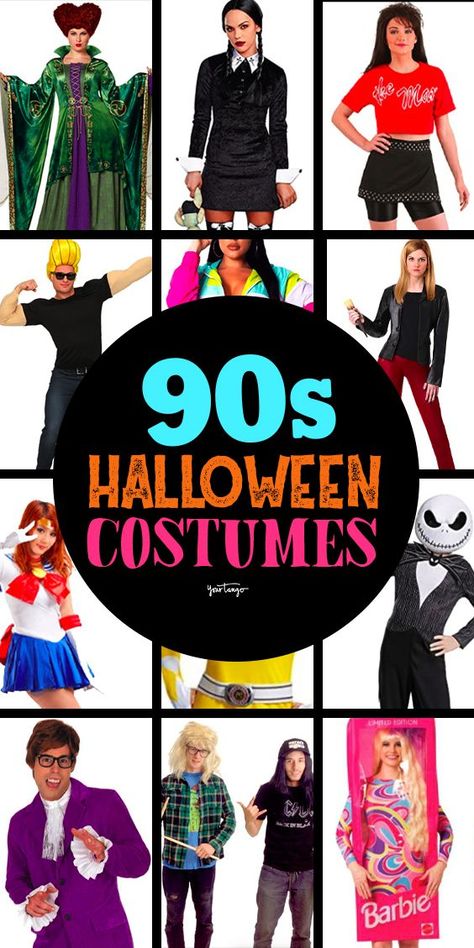 Looking for some Halloween inspo from the best decade? Try one of these 90s DIY costume ideas! Best 90s Costumes, 90s Couples Costumes, Iconic Costume Ideas, Decades Party Ideas, 90s Costume Ideas, 90s Trivia, 90's Costume, 2023 Costume Ideas, Cute Halloween Costumes For Women