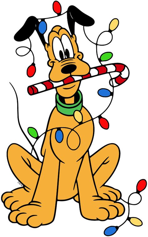 Pluto Christmas, Disney Characters Christmas, Pluto Disney, Santa North Pole, Disney Christmas Decorations, Disney Clipart, Christmas Yard Art, Christmas Disney, Mickey Mouse Christmas