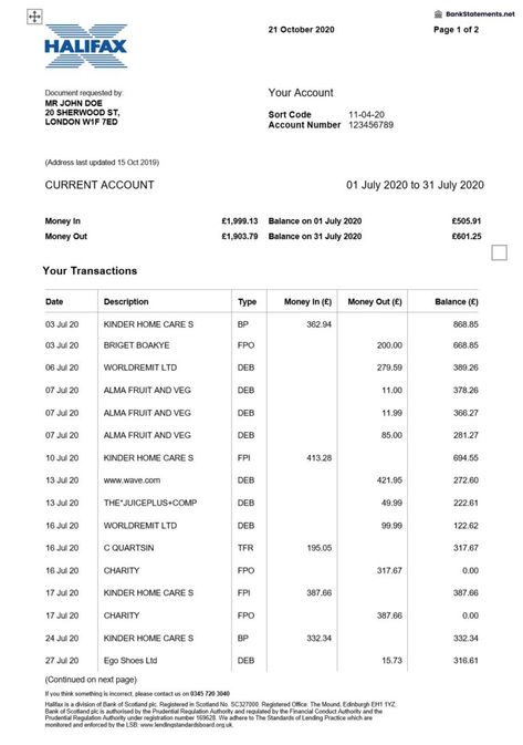 fake bank statement Halifax Bank, Tracking Spending, Fake Bank Statement, Ms Word Template, Freelancer Profile, Us Bank, Job Success, Statement Template, Bank Statement