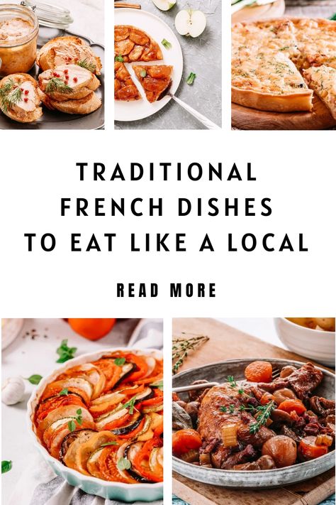 These 12 classic French dishes are a must-try for anyone wanting to experience true local flavors. Fancy French Dinner Recipes, French Dishes Classic, French Inspired Dinner Party, French Entree Recipes, French Meal Ideas, Best French Recipes, French Peasant Food, Healthy French Meals, French Main Dishes