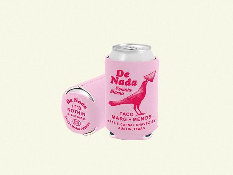 De Nada Cantina Koozie by Zachary Wieland for Helms Workshop™ on Dribbble Plastic Bag Design, Koozie Design, Menu Inspiration, Bar Design Restaurant, Learning Design, Typography Logo, Brand Packaging, Bar Design, Restaurant Bar