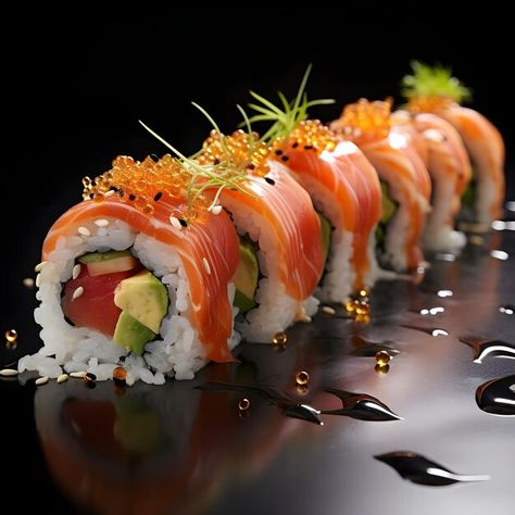 Photo professional photography image of ... | Premium Photo #Freepik #photo Sushi Reference Photos, Sushi Food Photography Styling, Japanese Cuisine Photography, Sushi Food Styling, Premium Food Photography, Food Photography Sushi, Sushi Images, Sushi Food Photography, Foto Sushi