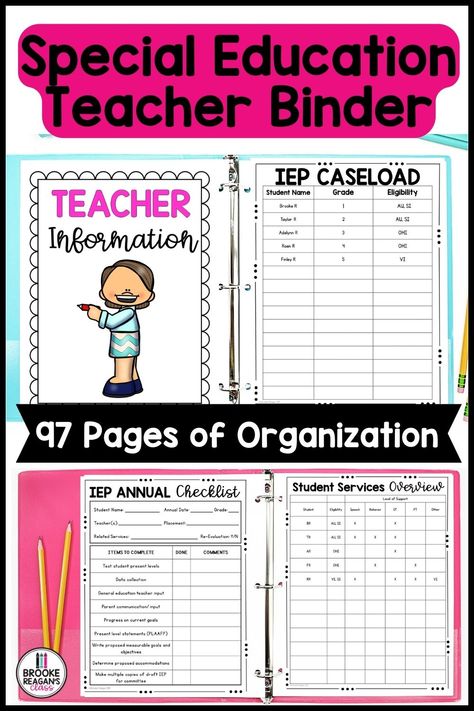 Special Education Teacher Organization, Behavior Reflection Sheet, Special Education Classroom Organization, Special Education Teacher Binder, Special Education Organization, Behavior Reflection, Kindergarten Special Education, Special Needs Teacher, Data Binders