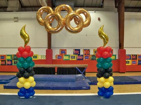 Balloon Ideas for Olympics Olympic Balloon Decorations, Olympic Theme Party Decorations Ideas, Olympic Vbs Decorations, Olympics Balloon Arch, Olympic Balloon Arch, Olympics Themed Parade Float, Olympic Decorations, Olympic Opening Ceremonies Party, Olympic Vbs