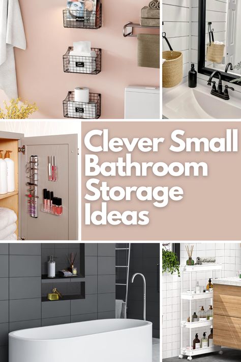 Tiny bathroom? No problem! These 22 genius storage ideas will help you banish clutter and create a functional, stylish space. From over-the-toilet storage to magnetic strips and rolling carts, these solutions maximize every inch of space—even for renters. Transform your bathroom with floating shelves, built-in niches, and clever organizers that make small spaces feel spacious and chic. Say goodbye to chaos and hello to organization! Storage Tiny Bathroom, Bathroom Storage Cart Ideas, Storage Ideas For Tiny Bathrooms, Bathroom Storage Between Studs, Small Bathroom Lots Of Storage, Small Bathroom Wall Cabinet Ideas, Tiny Home Bathroom Storage, Diy Bathroom Storage Ideas For Small Spaces, Small Bathroom Storage Ideas On A Budget