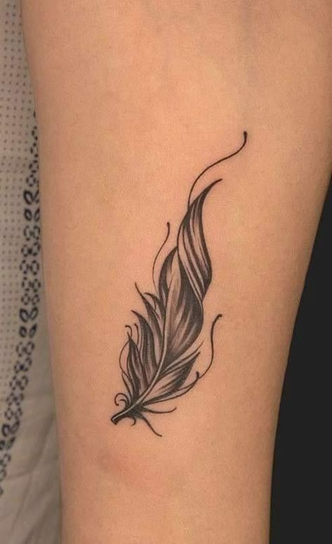 Feather Tattoo Designs For Women, Wrist Tattoos For Women Feather, Black And Gray Feather Tattoo, 3 Feathers Tattoo, Feather Tattoo Ideas For Women Arm, Small Feather Tattoo Ideas For Women, Feathers Tattoos For Women, Small Feather Tattoos For Women, Feather Wrist Tattoos For Women