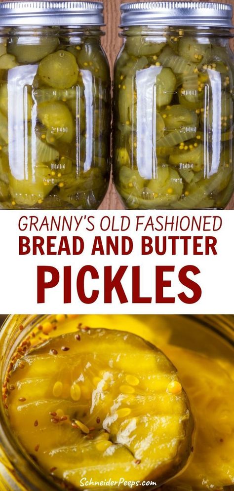 Bread And Butter Pickles Recipe, Pickles Homemade Easy, Bread N Butter Pickle Recipe, Old Fashioned Bread, Pickle Recipes Homemade, Bread And Butter Pickles, Butter Pickles, Pickles Recipe, Canning Pickles