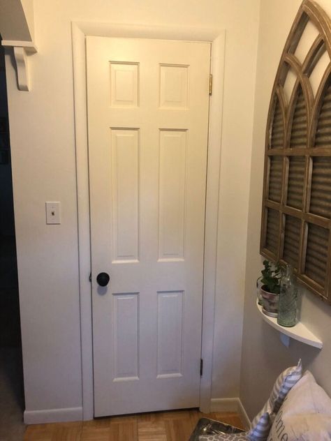 Cheap Door Makeover, 6 Panel Door Makeover, Panel Door Makeover, Diy Door Makeover, Six Panel Interior Doors, Interior Door Makeover, 6 Panel Door, 6 Panel Interior Doors, Door Redo