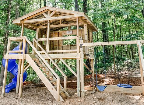 OUR FORTS | Firefly Forts Play Forts For Kids Outdoor, Kids Forts Outside, Kids Tree Forts, Tree House Playground, House Playground, Wooden Fort, Outdoor Forts, Backyard Fort, Play Fort