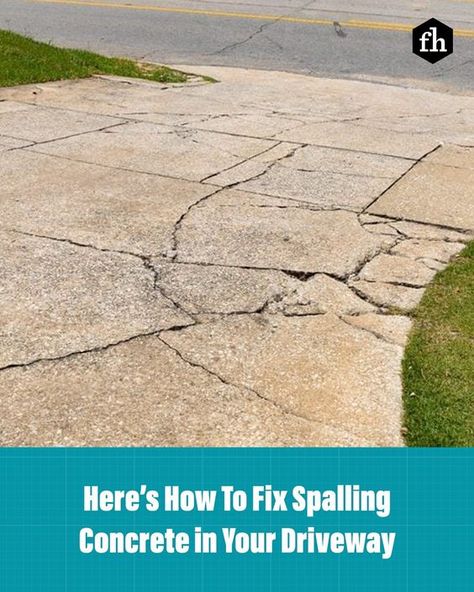 Don't replace your driveway, patio or basement floor—just resurface it. #driveway #concrete #homeownertips #diy How To Fix Cracked Concrete Driveway, Driveway Repair Concrete, Diy Driveway Repair, Concrete Driveway Repair Diy, How To Repair Cracked Concrete Driveway, Concrete Resurfacing Driveways, Resurface Concrete Driveway, Resurfacing Concrete Patio, Driveway Renovation