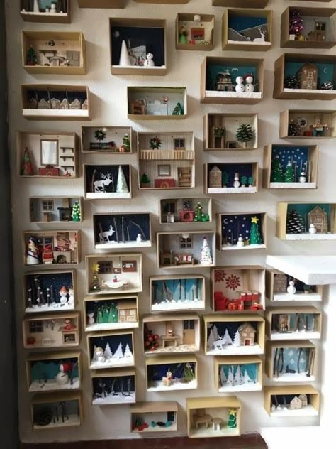 Matchbox Crafts, Christmas Diorama, Christmas Shadow Boxes, Matchbox Art, Shadow Box Art, Vintage Inspired Decor, Miniature Rooms, Be Original, Miniature Crafts