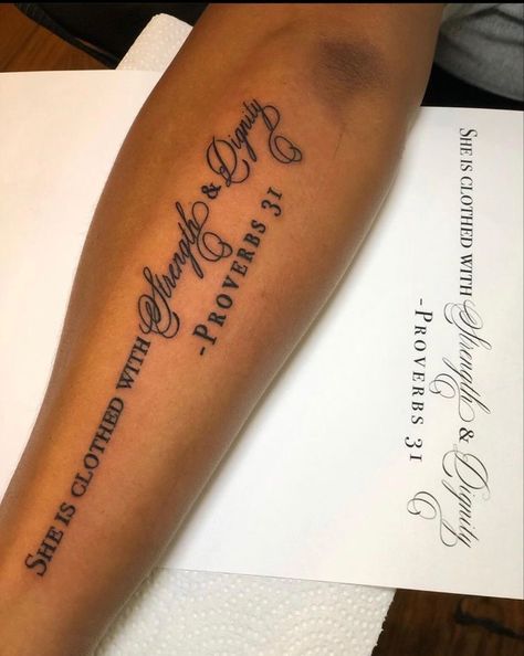 Bible Verse Tattoo, Arm Tattoos For Women Forearm, Bible Quote Tattoos, Word Tattoo Designs, Side Arm Tattoos, Scripture Tattoos, Bible Tattoos, Tattoo Appointment, Bible Verse Tattoos