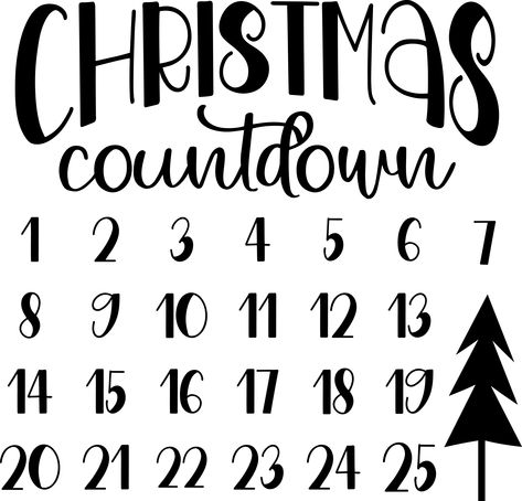 Christmas Countdown Svg, Christmas Countdown Sign, Countdown Sign, Cricut Christmas Ideas, Christmas Magnet, Christmas Countdown Calendar, Door Signs Diy, Cricut Svgs, Christmas Cut Files