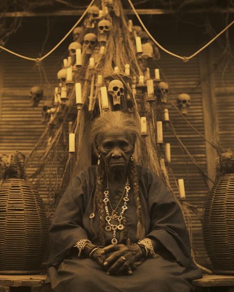 Black Hoodoo Aesthetic, Voodoo Photoshoot, Voodoo Wallpaper, Voodoo Aesthetic, Black Ancestors, African Voodoo, Conjure Woman, Voodoo Priest, Voodoo Halloween