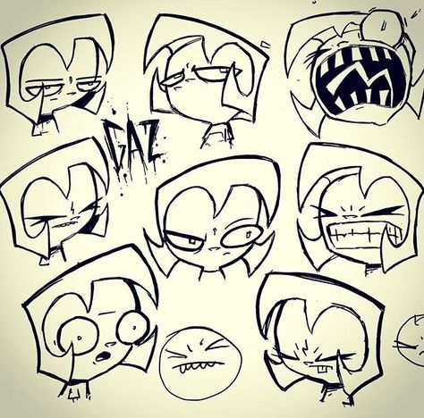 Emo Scene Art, Invader Zim Art, Jhonen Vasquez, Invader Zim Characters, Scott Pilgrim Comic, Good Cartoons, Invader Zim, Comic Games, Garbage Can