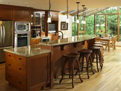 Kitchen Island with Raised Bar Tiered Island Kitchen, Two Tier Kitchen Island, Bar Height Island, Kitchen Island Bar Height, Wrap Around Bar, Kitchen Island Designs With Seating, Kitchen Islands Ideas With Seating, Marble Kitchen Island, Kitchen Island With Sink