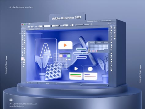 Adobe Illustrator 3D interface on Behance 3d Ui Design, 3d Posters, Illustrator 3d, Fluent Design, 3d Ui, 3d Cinema, 3d Concept, 3d Motion, 3d Illustrations