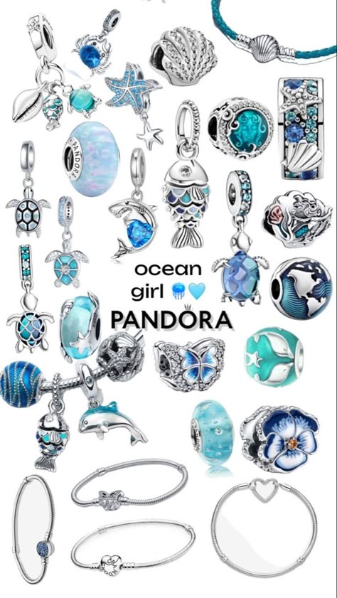 Pandora Charms Aesthetic, Pandora Bracelet Ideas, Pandora Bracelet Charms Ideas, Pandora Bracelet Designs, Pandora Jewelry Charms, Ocean Girl, Preppy Jewelry, Bracelet Pandora, Jewelry Accessories Ideas