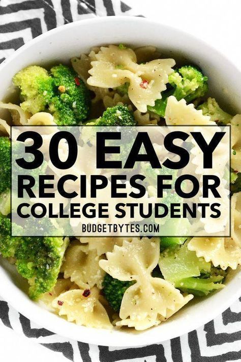 Easy Recipes For College Students, Recipes For College Students, Easy Meals For Two, Easy Recipes For Beginners, Student Recipes, Crock Pot Recipes, College Meals, Easy Meals For Kids, Easy Dinners