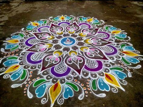 Big Rangoli Designs For Sankranthi, Big Colourful Rangoli, New Year Big Rangoli, Sankranti Rangoli For Competition, Rangoli Designs For Sankranthi Dots, Rangoli Designs For Sankranthi Festival, Kolam For Competition, Newyear Rangoli Designs, Big Rangoli Designs For Competition