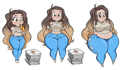 Belly Art, Love Drawings, Fun Comics, Drawing Base, Weight Gain, Belly Fat, Art Girl, Cute Drawings, Cute Art