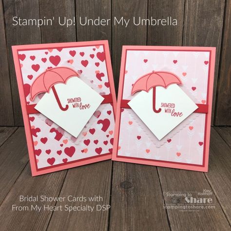 Umbrella Cards, Bridal Card, Wedding Shower Cards, Heart Paper, Diy Gift Card, Spring Things, Wedding Cards Handmade, Bridal Shower Cards, Shower Cards