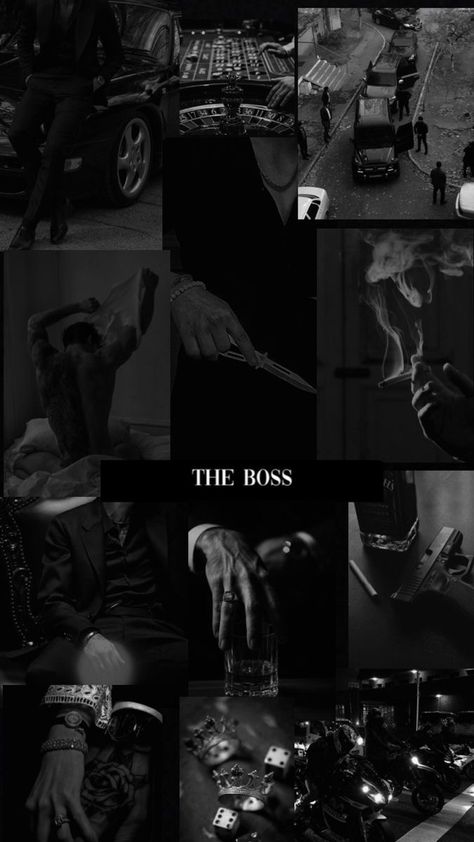 The Boss, In The Dark, Romance, Collage, White, Black