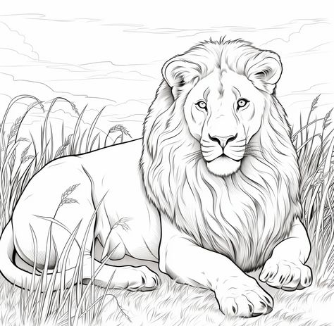 Sea Animals Coloring Pages, Sea Animals Coloring, Lion Coloring, Character Outline, Lion Coloring Pages, Coloring Animals, Autumn Animals, Lion Drawing, Vbs 2023