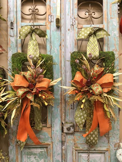 Fall Decor Wreaths, Floral Door Wreaths, Fall Thanksgiving Wreaths, Fall Swags, Fall Grapevine Wreaths, Fall Floral Arrangements, Door Wreaths Fall, Fall Florals, Fall Arrangements