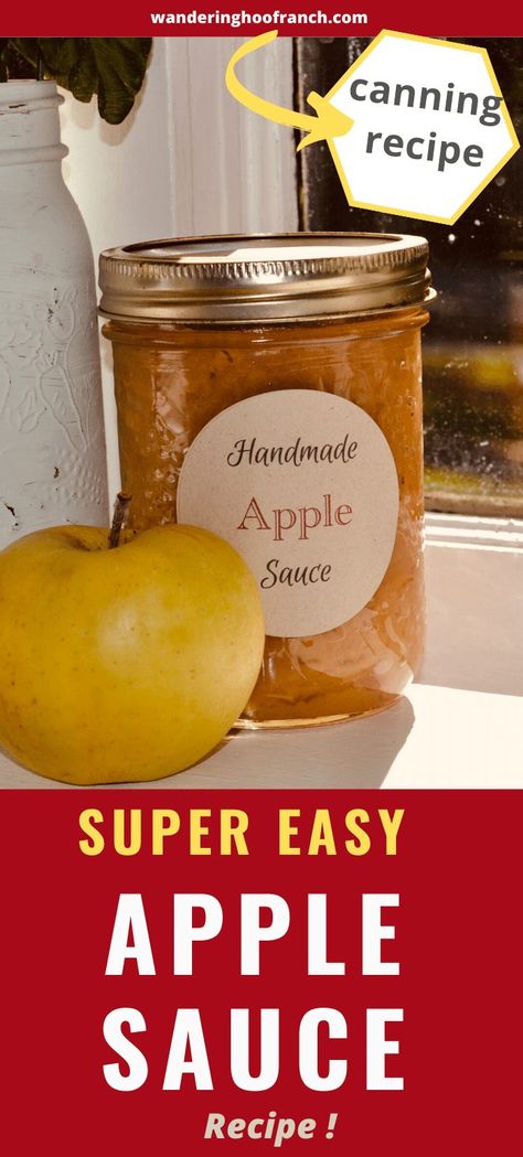 Easy Homemade Apple Sauce Canning Recipe - Wandering Hoof Ranch Apple Sauce Canning, Apples Canning, Applesauce Recipes Canning, Easy Apple Sauce, Dehydrated Watermelon, Sauce For Meat, Canning Apple Pie Filling, Homemade Apple Sauce, Homestead Canning