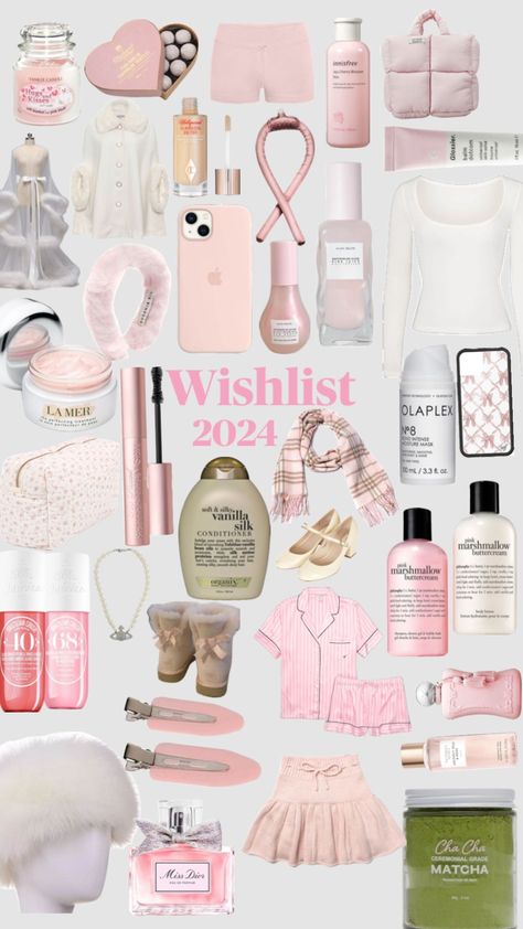 Wishlist 2024🎀 Xmas List Ideas, Evening Eye Makeup, Girly Christmas Gifts, Photo Cutout, Gifts Pink, Girly Christmas, School Bag Essentials, Pretty Pink Princess, Pink Glam