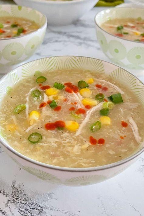 Chicken And Sweetcorn Soup, Soup Winter, Chicken Corn Soup, Corn Soup Recipes, Sweet Corn Soup, Corn Chicken, Chinese Takeaway, Chicken Soup Recipe, Chicken Corn