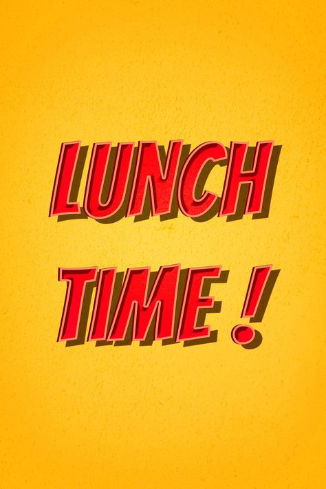 Lunch time! retro shadow typography illustration | free image by rawpixel.com / Chim Lunch Break Quotes, Lunch Time Images, Shadow Typography, Break Quotes, Unique Lettering, Time Images, Typography Illustration, Lettering Styles, Creative Fonts