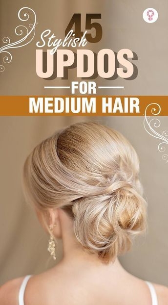 40 Stylish Updos For Medium Hair: Medium hair bridges the gap between short and long hair. Its length makes it perfect for flaunting on summer days and even more perfect to style for those glamorous events you have to go to! Keep reading to check our handpicked list of the best updo hairstyles for medium-length hair and how you can achieve your favorite look #hairstyles #hairstyleideas #updohairstyles Bridesmaid Hair Side, Stylish Updos, Mother Of The Groom Hairstyles, Messy Hair Updo, Wavy Hairstyles Tutorial, Girly Hair, Bridesmaid Hair Medium Length, Braid Videos, Hair Hack