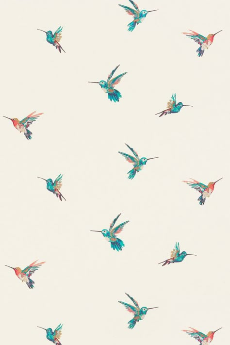 Hummingbird Pattern Design, Hummingbird Backgrounds, Colibri Wallpaper, Hummingbird Fabric, Tropical Colours, Hummingbird Wallpaper, Origami Star Paper, Jungle Bird, Nice Wallpaper