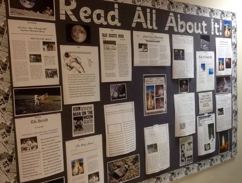 Wall Newspaper School Ideas, Wall Magazine Ideas School Aesthetic, Newspaper Bulletin Board, Wall Magazine Ideas School, Ks2 Display, Journalism Club, Soft Board Ideas, Newspaper Display, Trifold Board