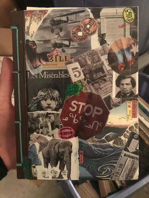 Collage Cover Book, Collage Journal Cover, Notebook Collage Cover, Sketchbook Cover Aesthetic, Journal Cover Collage, Art Sketchbook Cover, Collage Book Cover, Diary Journal Ideas, High School Journal