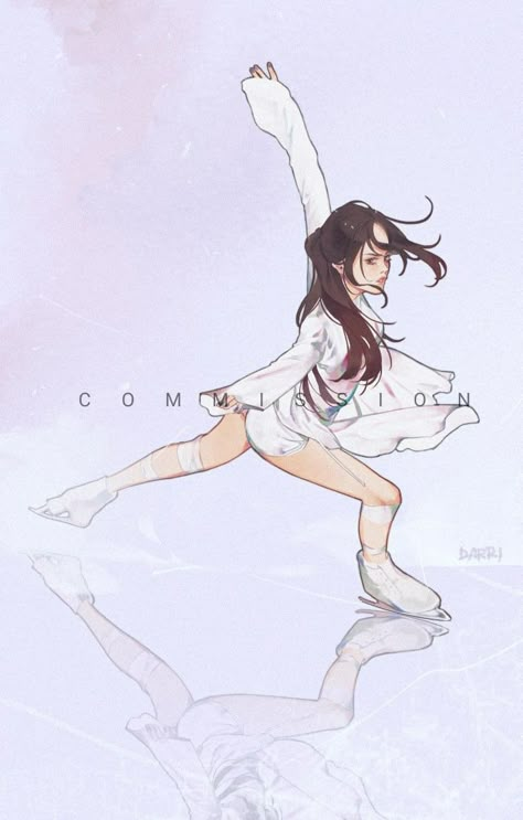 Ice Skate Drawing, Figure Dancing, Art Mignon, Skate Art, 영감을 주는 캐릭터, Book Art Drawings, Art Poses, Yuri On Ice, Anime Poses Reference