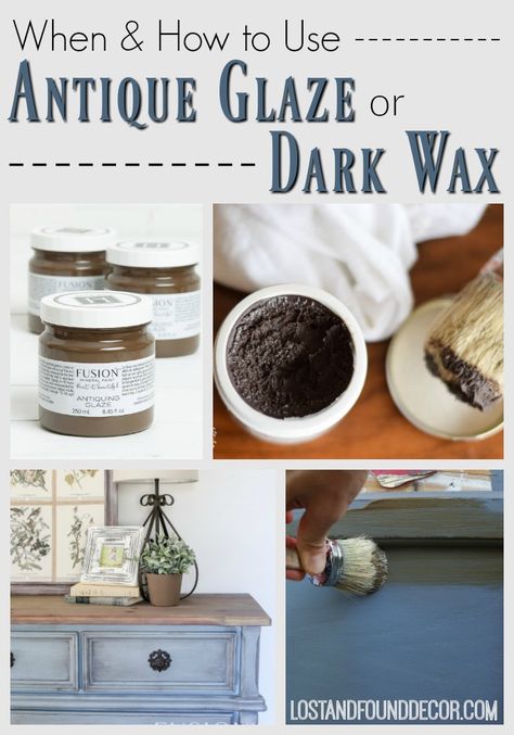 When and How to use Antique Glaze or Dark Wax on your Painted Furniture. When does it make sense to create an antique finish? When is just adding visual clutter? And which works better, glaze or wax? This post talks through all of those questions, with great photos to illustrate! Waxing Painted Furniture, Antique Glaze, Glazing Furniture, White Furniture Living Room, Chalk Paint Ideas, Antiquing Glaze, Fusion Paint, Paint Tips, Painted Furniture Ideas