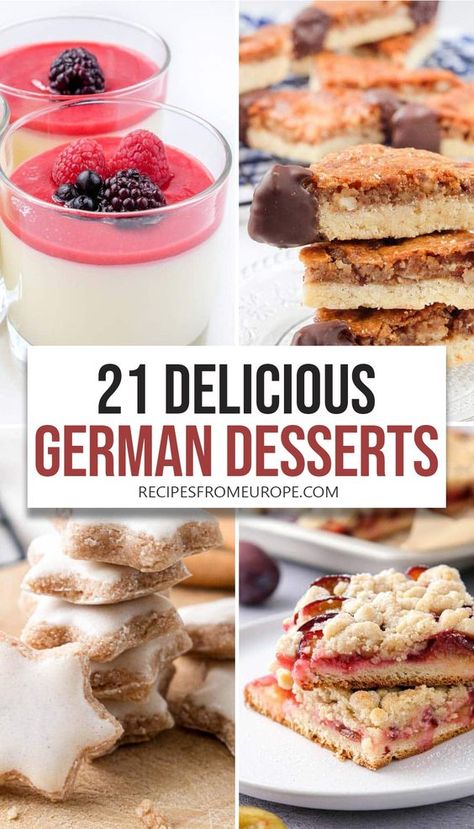 Desserts From Around The World Recipes, German Chocolate Desserts Easy, Oktoberfest Desserts Easy, German Deserts Easy, Easy Foreign Desserts, German Candy Recipes, Octoberfest Dessert Ideas, International Christmas Desserts, German Food Recipes Dessert