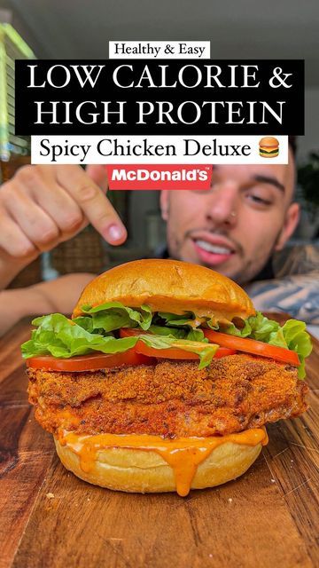 AUSSIE FITNESS 🇦🇺💪🏼 | Dez Cerimagic on Instagram: "EASY & HEALTHY SPICY CHICKEN DELUXE! 🍔 Low Calorie & High Protein💪🏼 This easy to make homemade spicy chicken deluxe is the perfect alternative to satisfy your cravings while staying on track with your diet 🙌🏼 You don’t have to give up your favourite foods in order to reach your fitness goals.. all it takes is a few simple swaps & you can still enjoy the foods you love while reaching your goals💪🏼 My Version 👇🏼 440 Calories 45gC | 7gF Low Calorie High Volume Meals Easy, High Protein Spicy Chicken Wrap, Low Calorie Chicken Sandwich, Aussie Fitness Recipes, Low Calorie Burger, High Volume Low Calorie Recipes, Dinner Ideas Low Calorie, Healthy Spicy Chicken, High Volume Low Calorie Meals