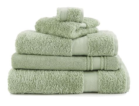 Luxuriously soft and highly absorbent, Egyptian Shadow Green towels will add a touch of luxury to your bathroom. Woven in Turkey from the finest, long-staple Egyptian cotton, the generous weight and high-loop pile provide maximum softness and absorbency. Sage Green Towels, Sage And Beige, Forest Bathroom, Sarah White, Wedding Registry Ideas, Future Bathroom, Sink And Faucet, Furniture Styling, Bathroom Plan