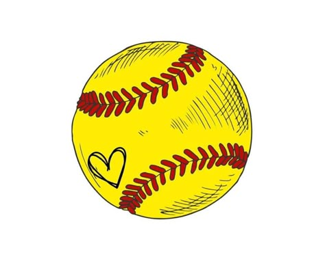 Softball Art Drawings, Softball Drawings Ideas, Softball Drawings Easy, Softball Drawings, Softball Images, Softball Signs, Softball Tattoos, Softball Art, Sublimation Station