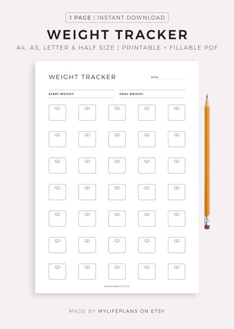 Workout Tracker Printable Lost Weight Tracker, Weight Tracker Printable, Record Template, Exercise Tracker, Fitness Tracker Printable, Weight Tracker, Notes Planner, Hole Punches, Health Planner