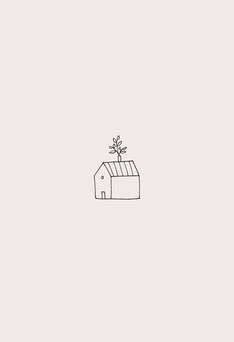 Ryn Frank, Building House, House Illustration, Home Tattoo, Simple Illustration, House Drawing, 자수 디자인, House Landscape, Piercing Tattoo