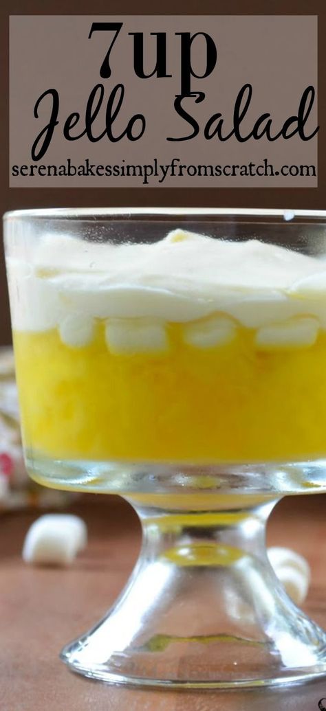 7 Up Jello Salad, Lemon Jello Salad, 7 Up Salad, Congealed Salad, Potluck Salad, Jello Dessert Recipes, Jello Salads, Lemon Jello, Diy Easy Recipes