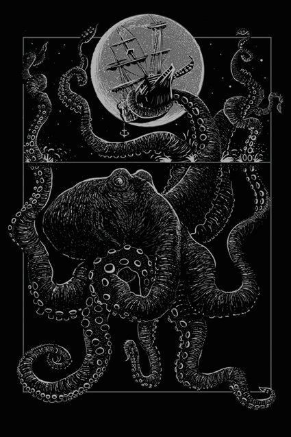 Salon Tattoo, Kraken Art, Octopus Drawing, Steampunk Octopus, Octopus Tattoos, Zodiac Tattoos, Octopus Art, Bd Comics, Sea Art