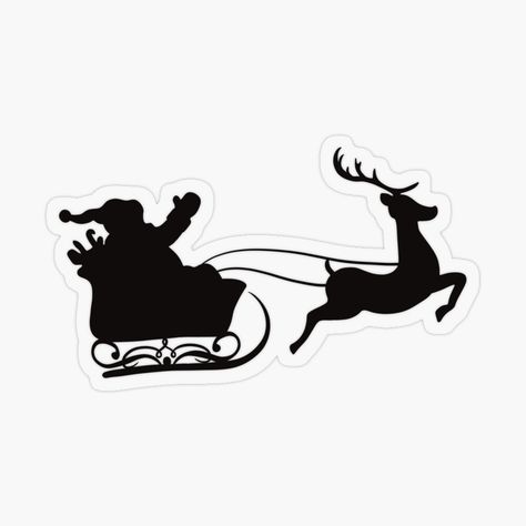 Santa Sleigh Silhouette Simple, Sleigh Silhouette, Santa Sleigh Silhouette, Office Christmas Decorations, Office Christmas, Santa Sleigh, Yule, Fern, Christmas Home